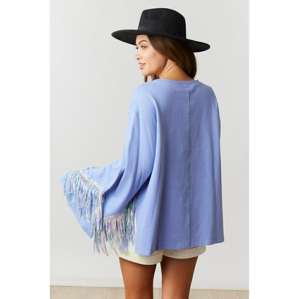 Periwinkle Pop Unicorn Fringe Top - Picture 7 of 8